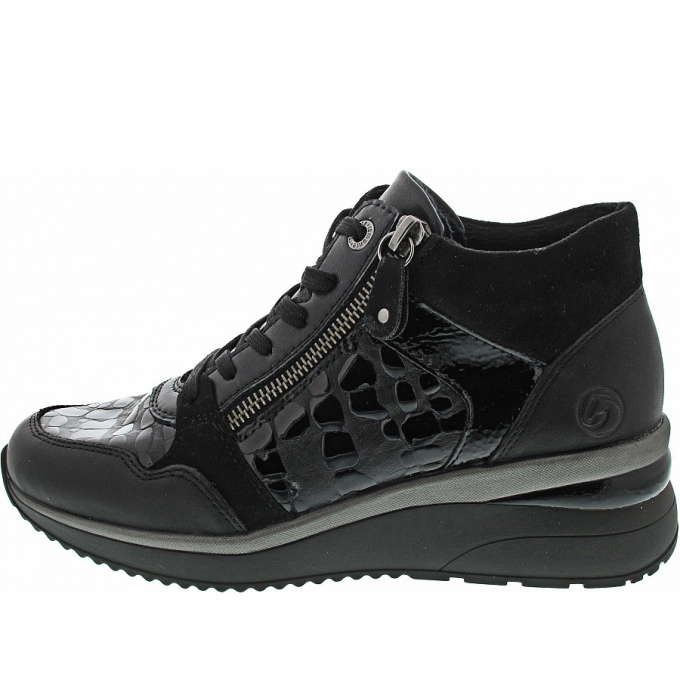 Remonte Schnürstiefelette in schwarz
