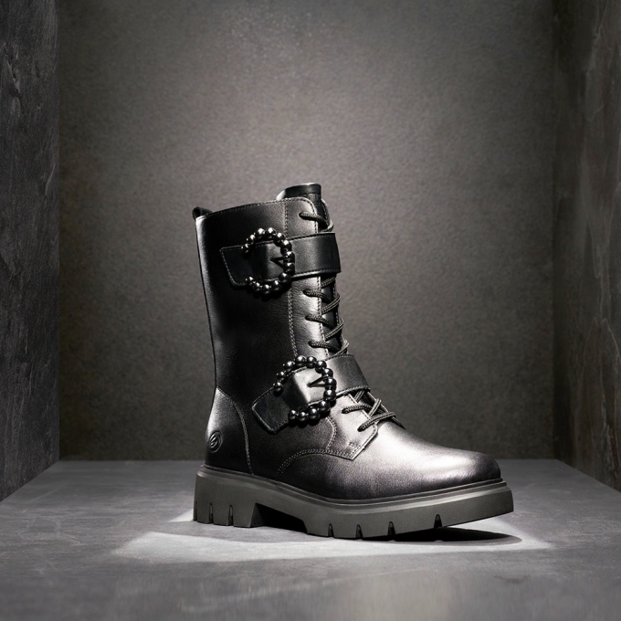 Remonte Damen Schnürstiefel - Schwarz