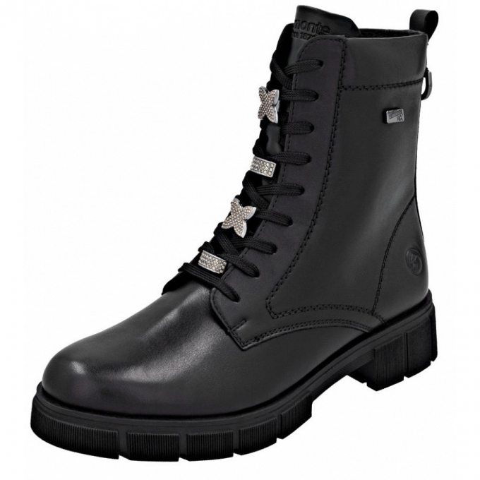 Remonte Schnürstiefel in schw/schw