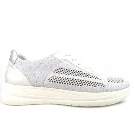 Remonte silber Met. gelocht sportlicher Schnürer in white-silver/ice/sil