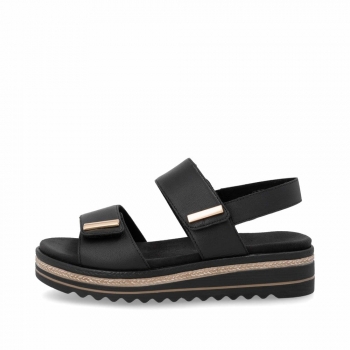 Remonte Damen Keilsandaletten - Schwarz