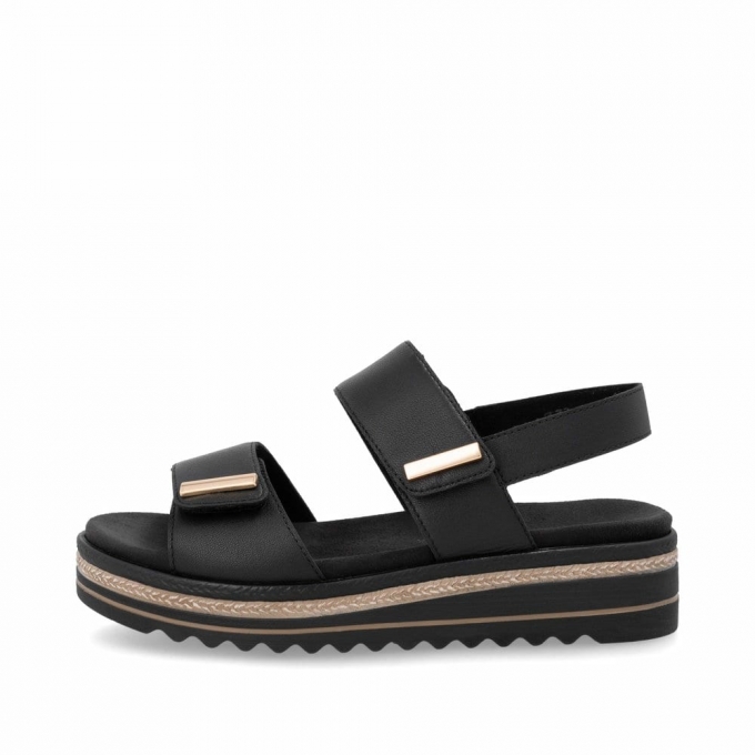 Remonte Damen Keilsandaletten - Schwarz