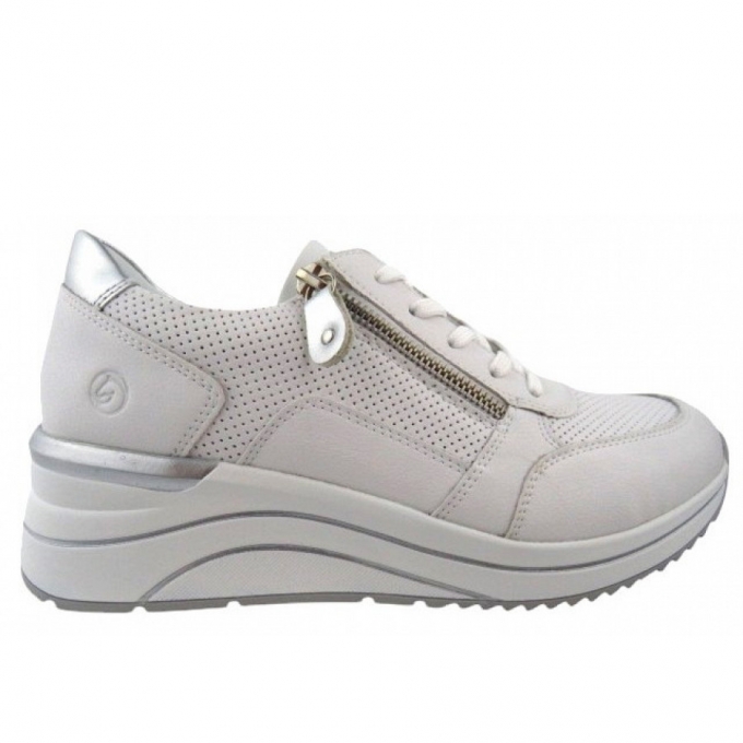 Remonte sportlicher Schnürer in weiss/weiss/silver