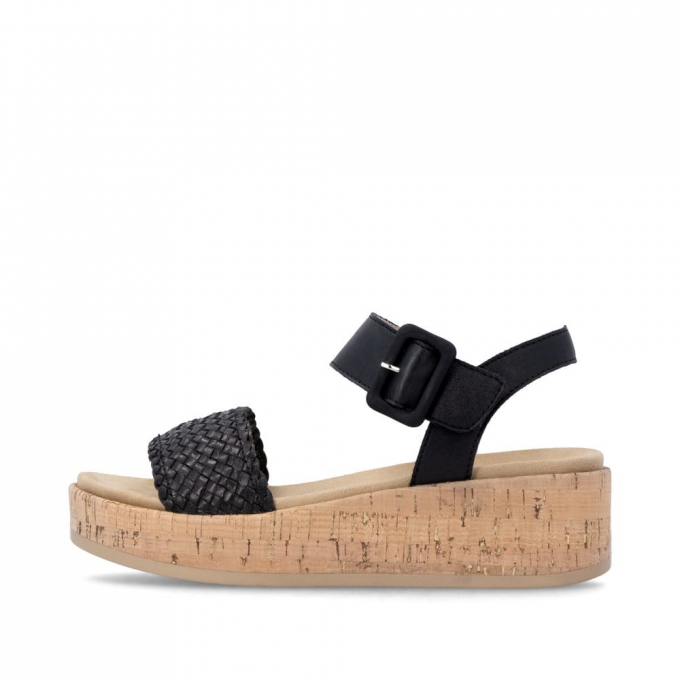 Remonte Damen Keilsandaletten - Schwarz