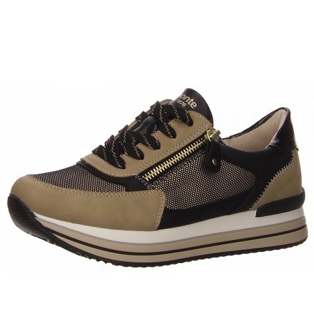 Remonte Schnürer in schwarz kombi.