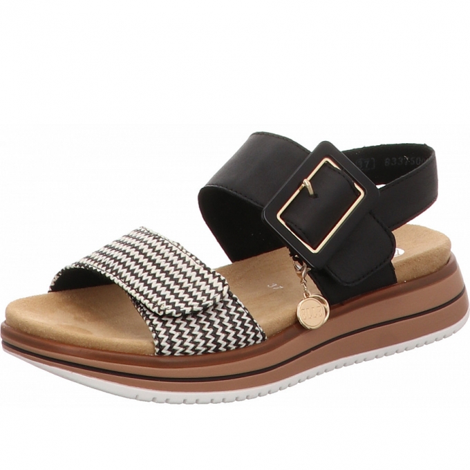 Remonte Sandalette in schwarz kombi.