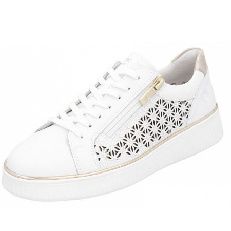 Remonte sportlicher Schnürer in weiss gold