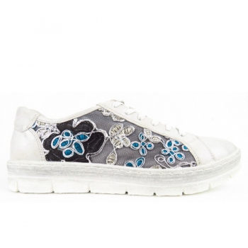Remonte Remonte grau Met. Blumenm Sneaker in frost/tuerkis-schwar