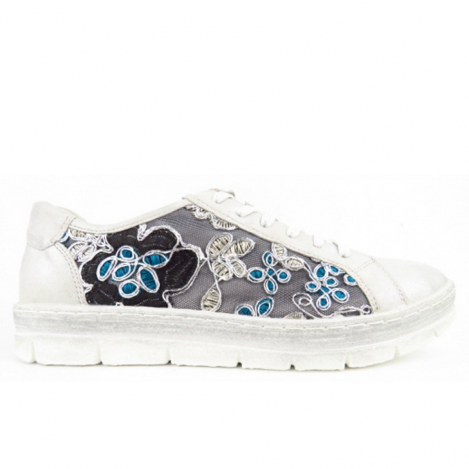 Remonte Remonte grau Met. Blumenm Sneaker in frost/tuerkis-schwar