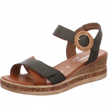 Remonte Sandalette in grün kombi.