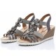 Remonte Keilsandalette in steel/steel-silver