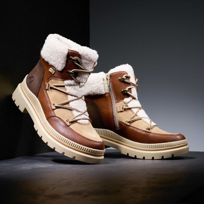 Remonte Damen Schnürstiefel - Beige