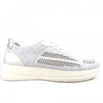 Remonte silber Met. gelocht sportlicher Schnürer in white-silver/ice/sil