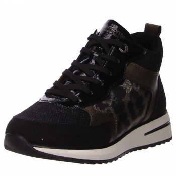 Remonte Schnürer in schwarz kombi.