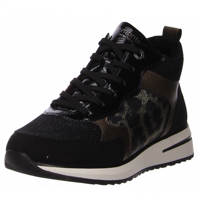 Remonte Schnürer in schwarz kombi.