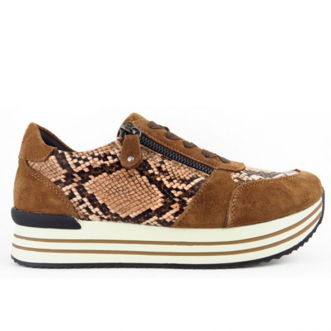 Remonte braun kombi. Reißvers. Sneaker in amaretto/brown