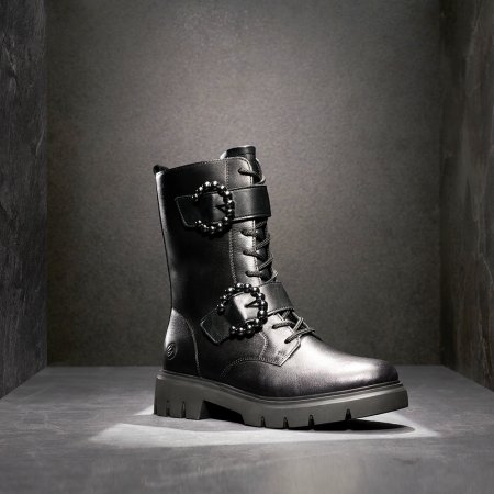 Remonte Damen Schnürstiefel - Schwarz