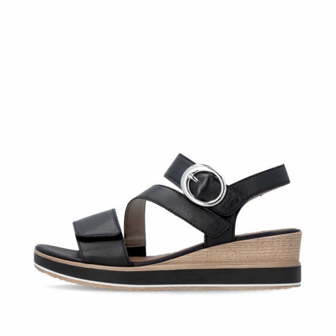 Remonte Damen Keilsandaletten - Schwarz