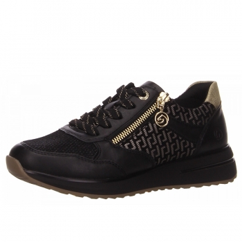 Remonte Schnürer in schwarz kombi.