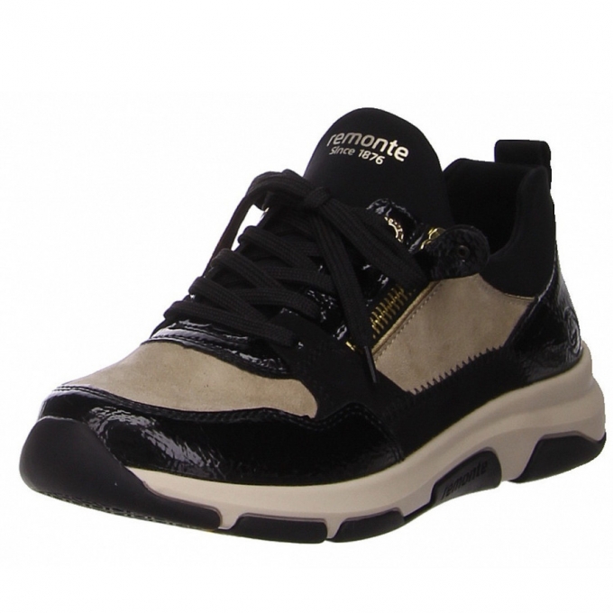 Remonte Schnürer in schwarz kombi.