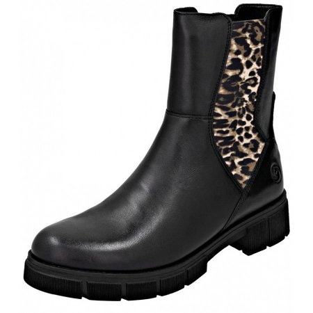 Remonte Schaftstiefel in schw/schw/leo/ginger