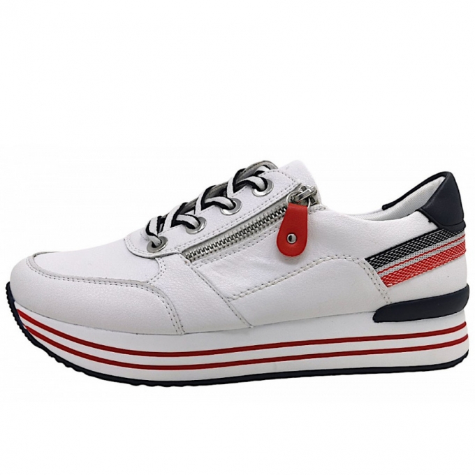 Remonte Rock/Gurgaon/Kostau sportlicher Schnürer in 82 Weiß/ Pazifik/ Rosso