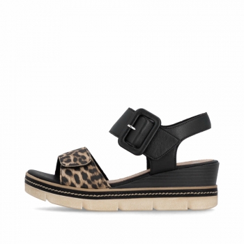 Remonte Damen Keilsandaletten - Schwarz