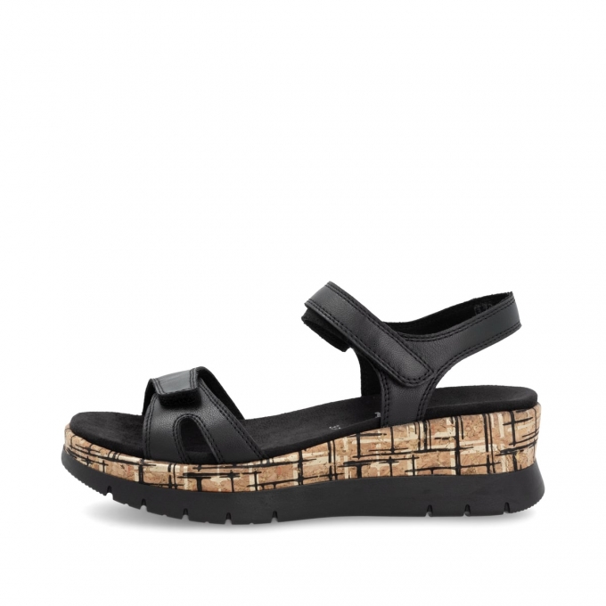 Remonte Damen Keilsandaletten - Schwarz