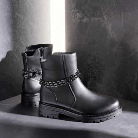 Remonte Damen Biker Boots - Schwarz