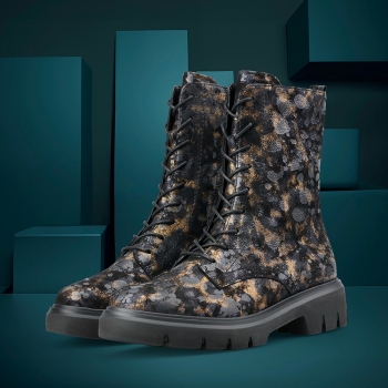 Remonte Damen Schnürstiefel - Animalprint