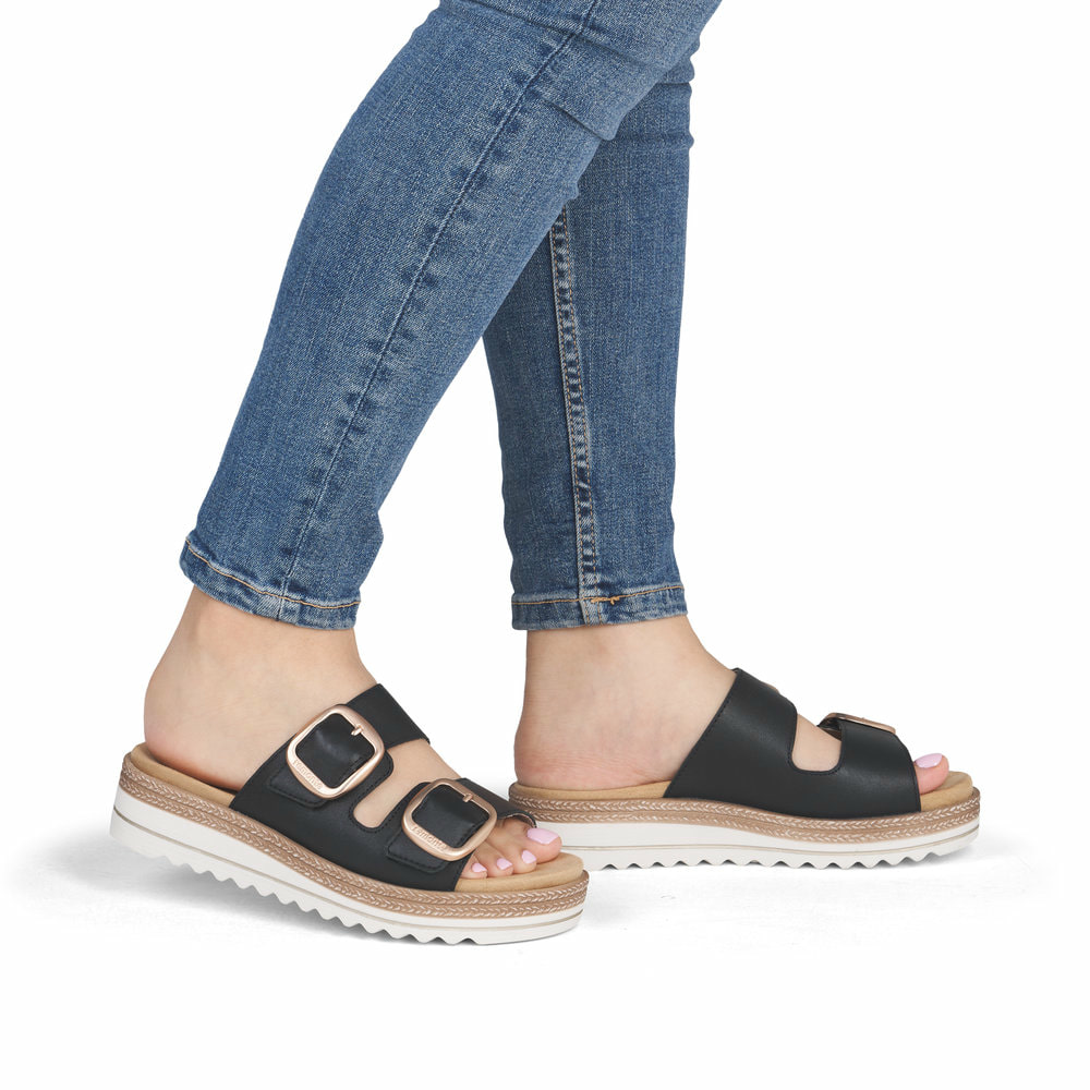 Remonte Damen Pantoletten - Schwarz