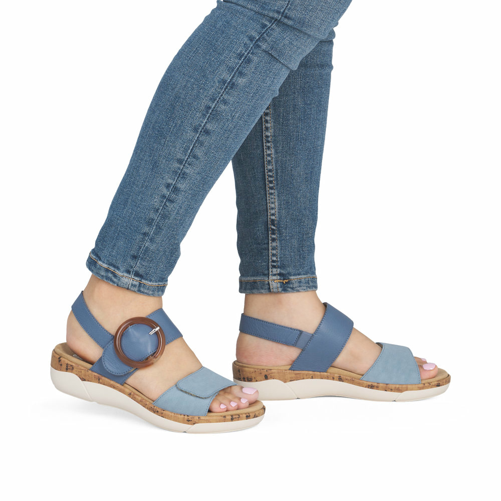 Remonte Damen Riemchensandalen - Blau