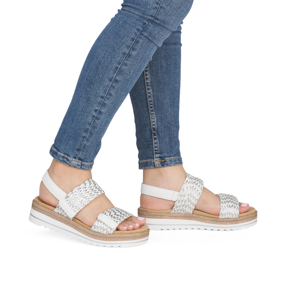 Remonte Damen Keilsandaletten - Silber/Platin