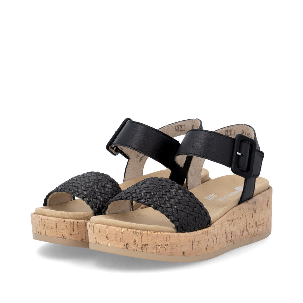 Remonte Damen Keilsandaletten - Schwarz