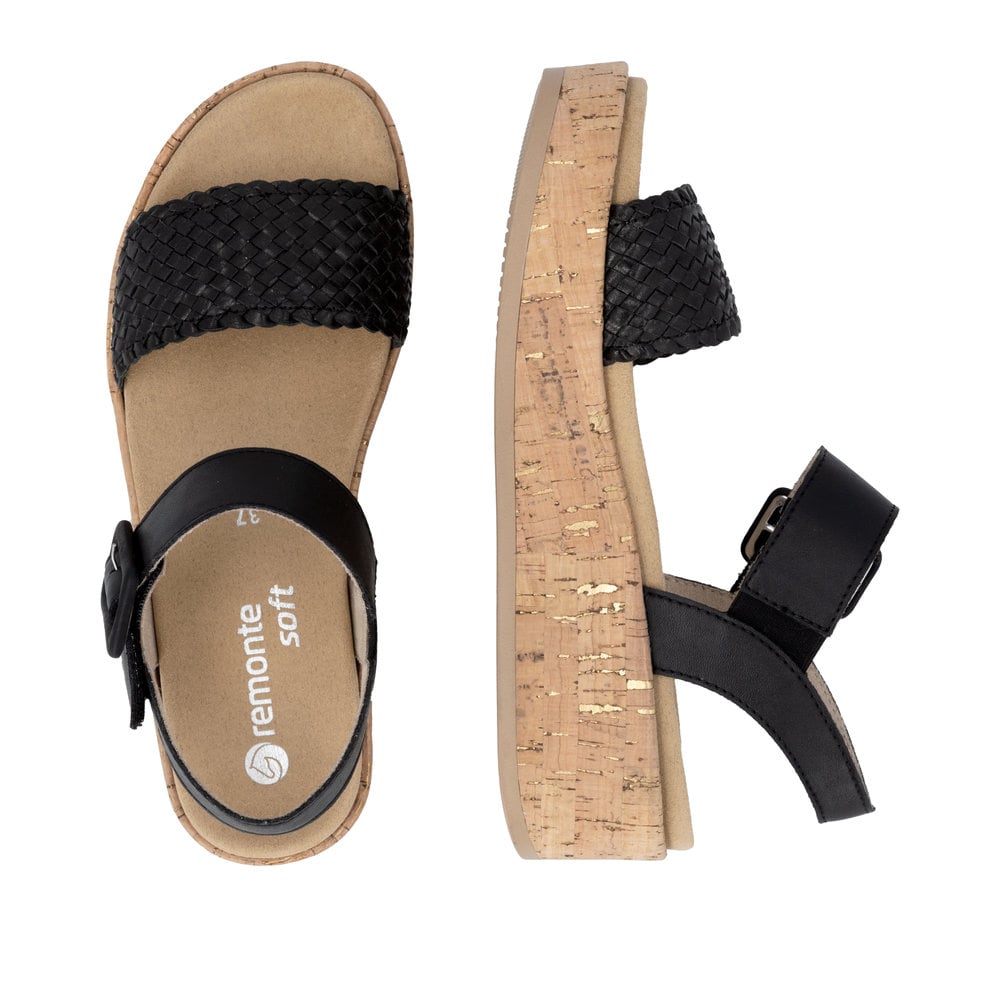 Remonte Damen Keilsandaletten - Schwarz