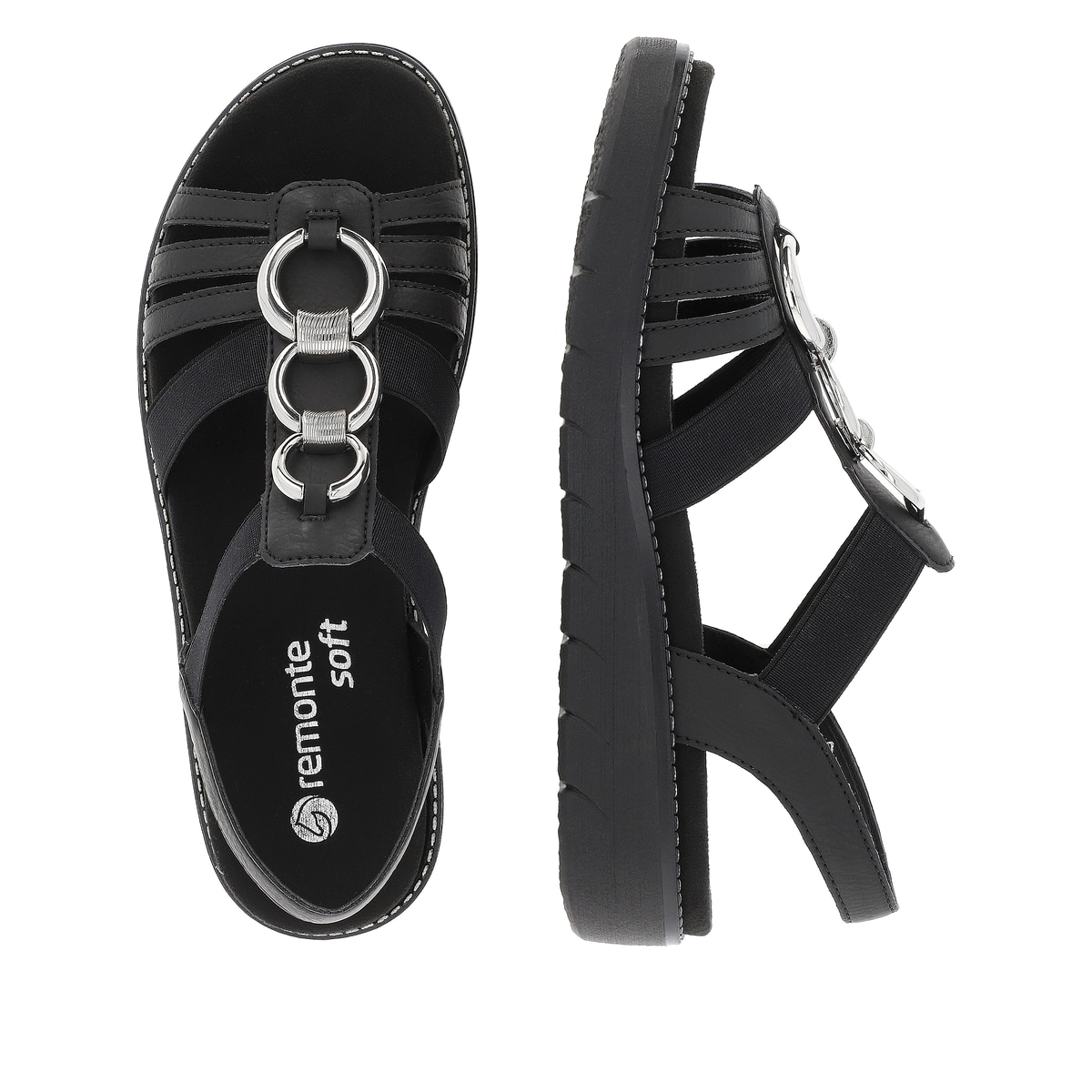Remonte Damen Riemchensandalen - Schwarz