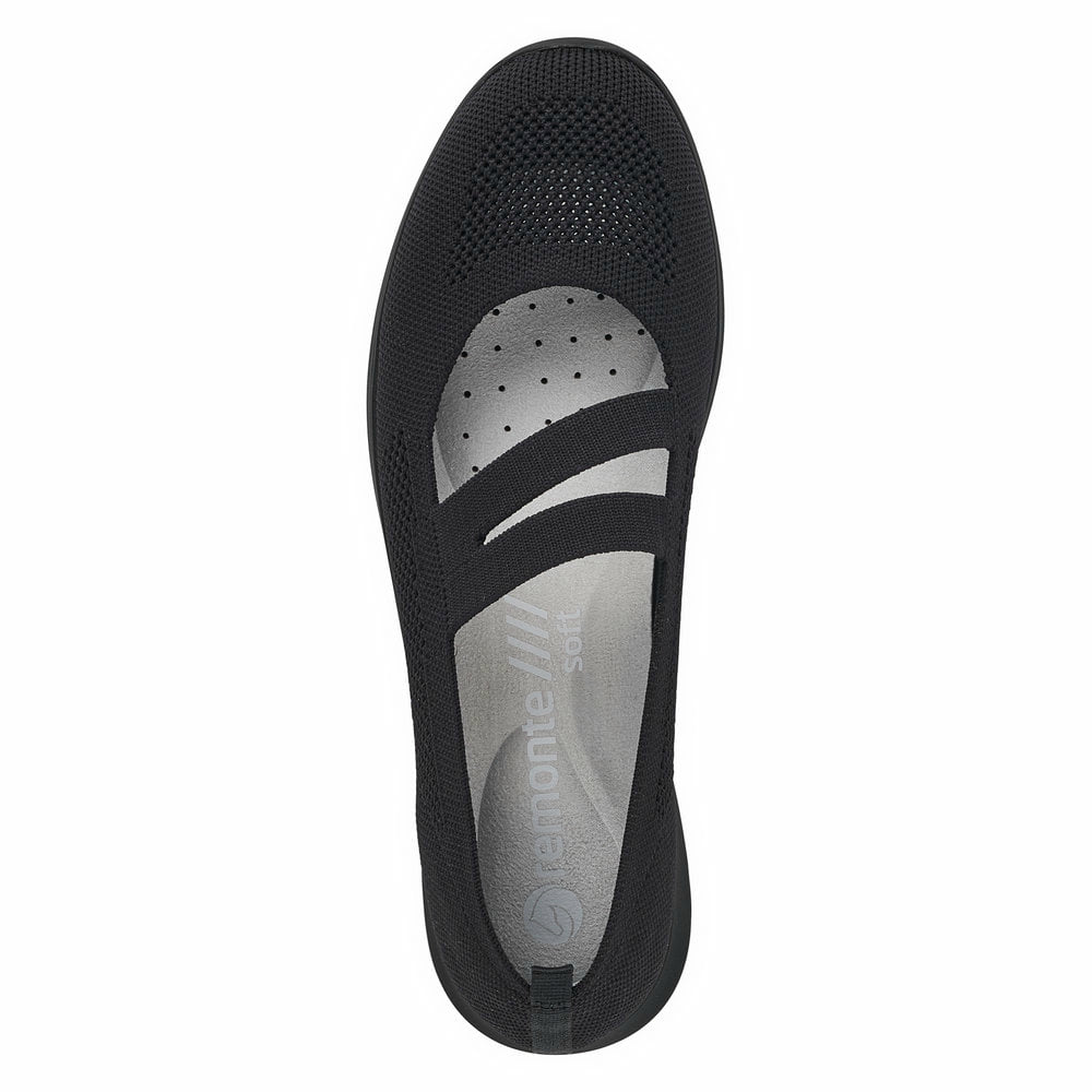 Remonte Damen Ballerinas - Schwarz