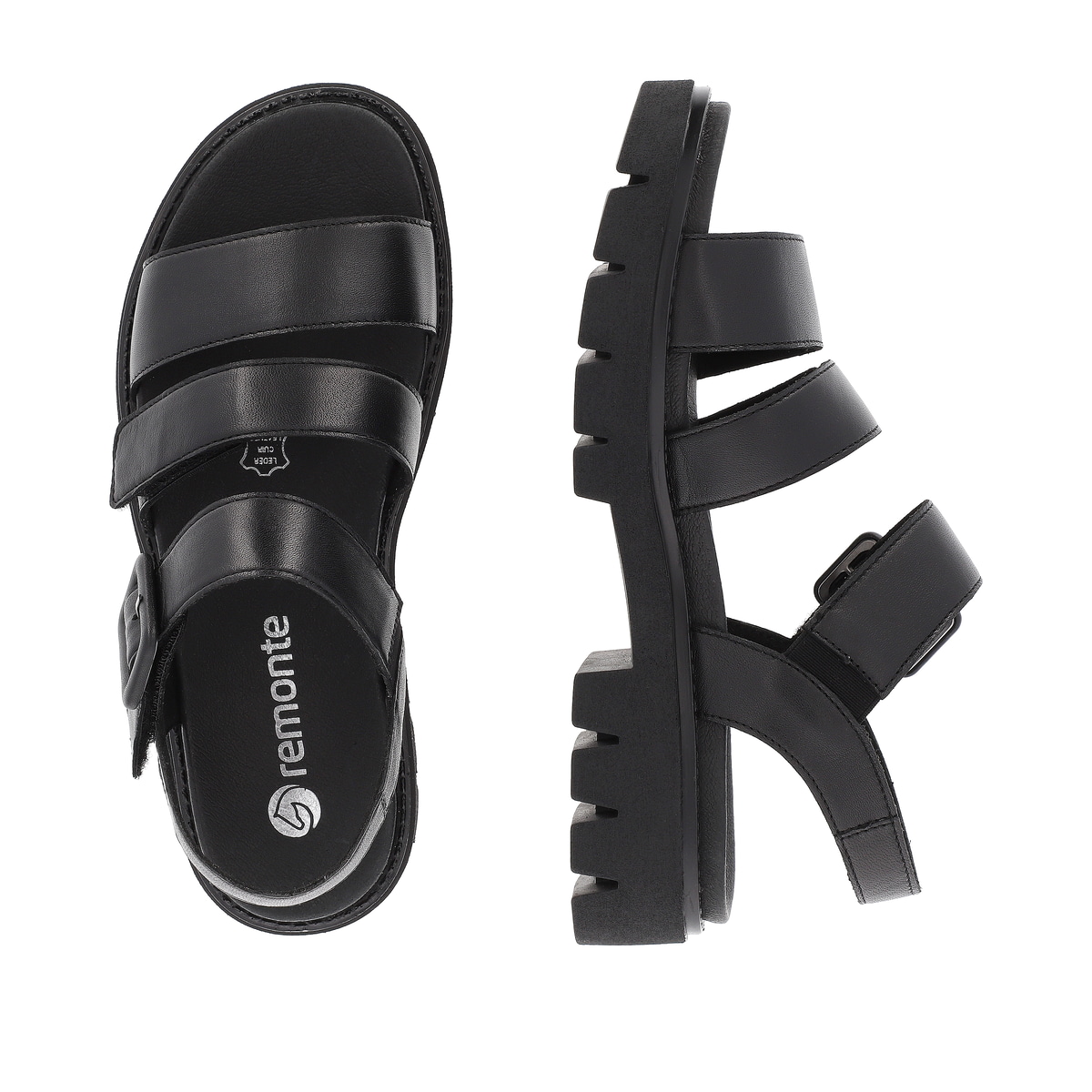 Remonte Damen Riemchensandalen - Schwarz