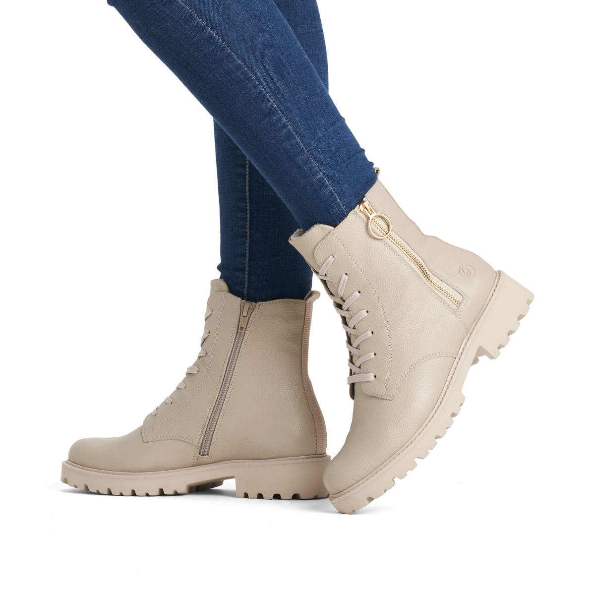 Remonte Damen Schnürstiefel - Beige