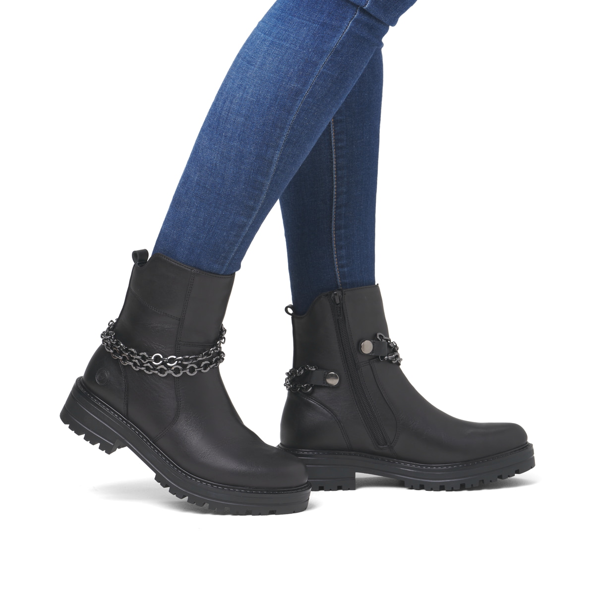 Remonte Damen Biker Boots - Schwarz