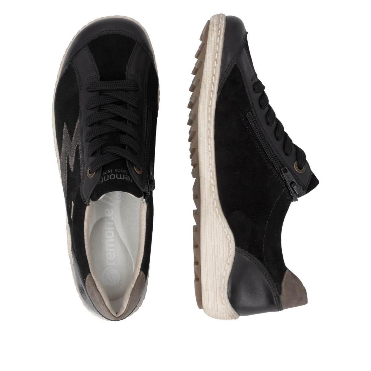 Remonte Damen Schnürschuhe - Schwarz