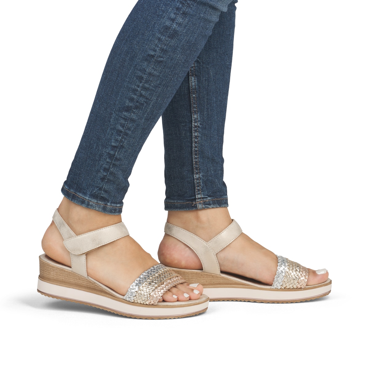 Remonte Damen Keilsandaletten - Metallic