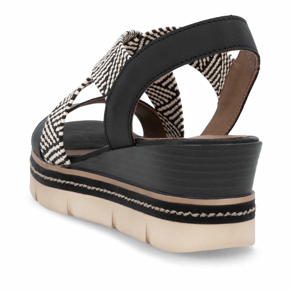 Remonte Damen Keilsandaletten - Schwarz