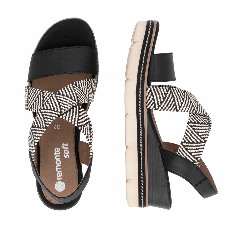Remonte Damen Keilsandaletten - Schwarz