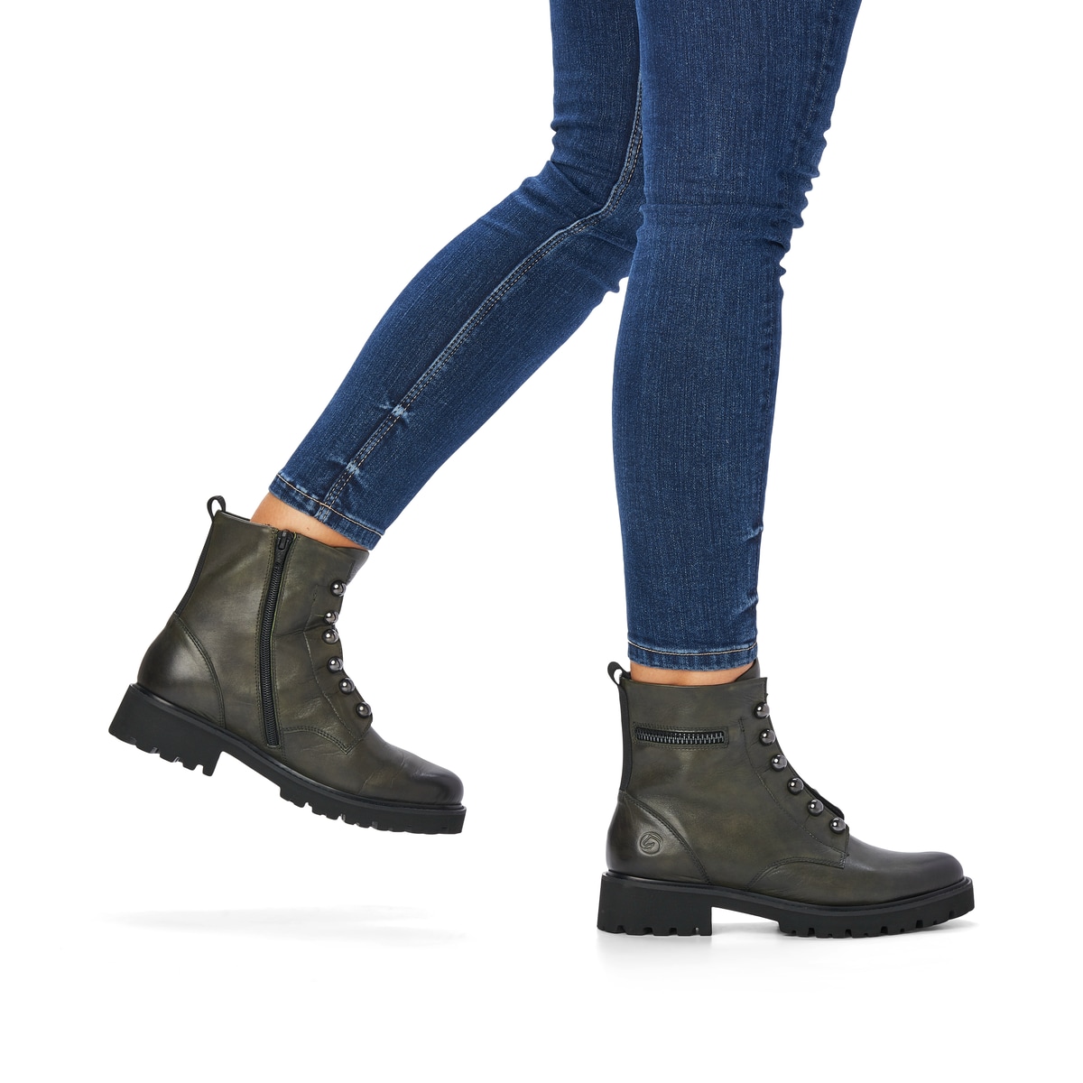 Remonte Damen Biker Boots - Grün