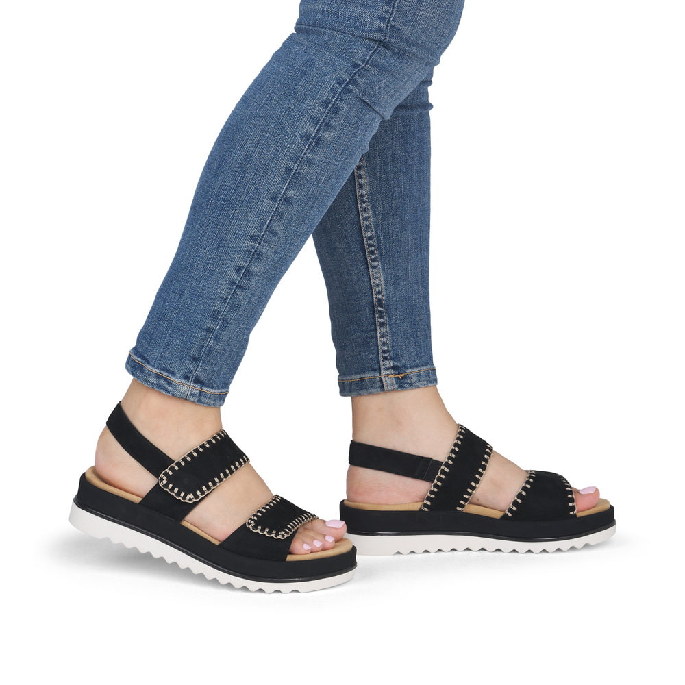 Remonte Damen Riemchensandalen - Schwarz