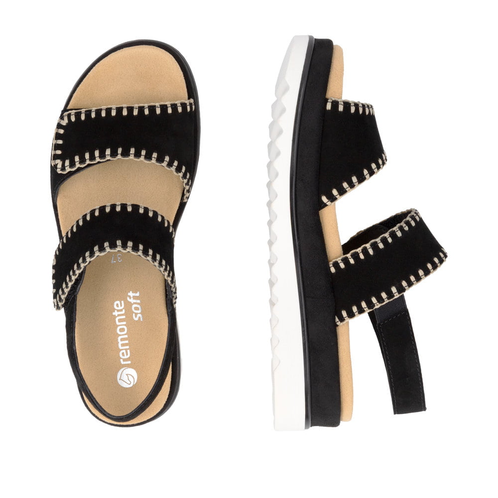 Remonte Damen Riemchensandalen - Schwarz