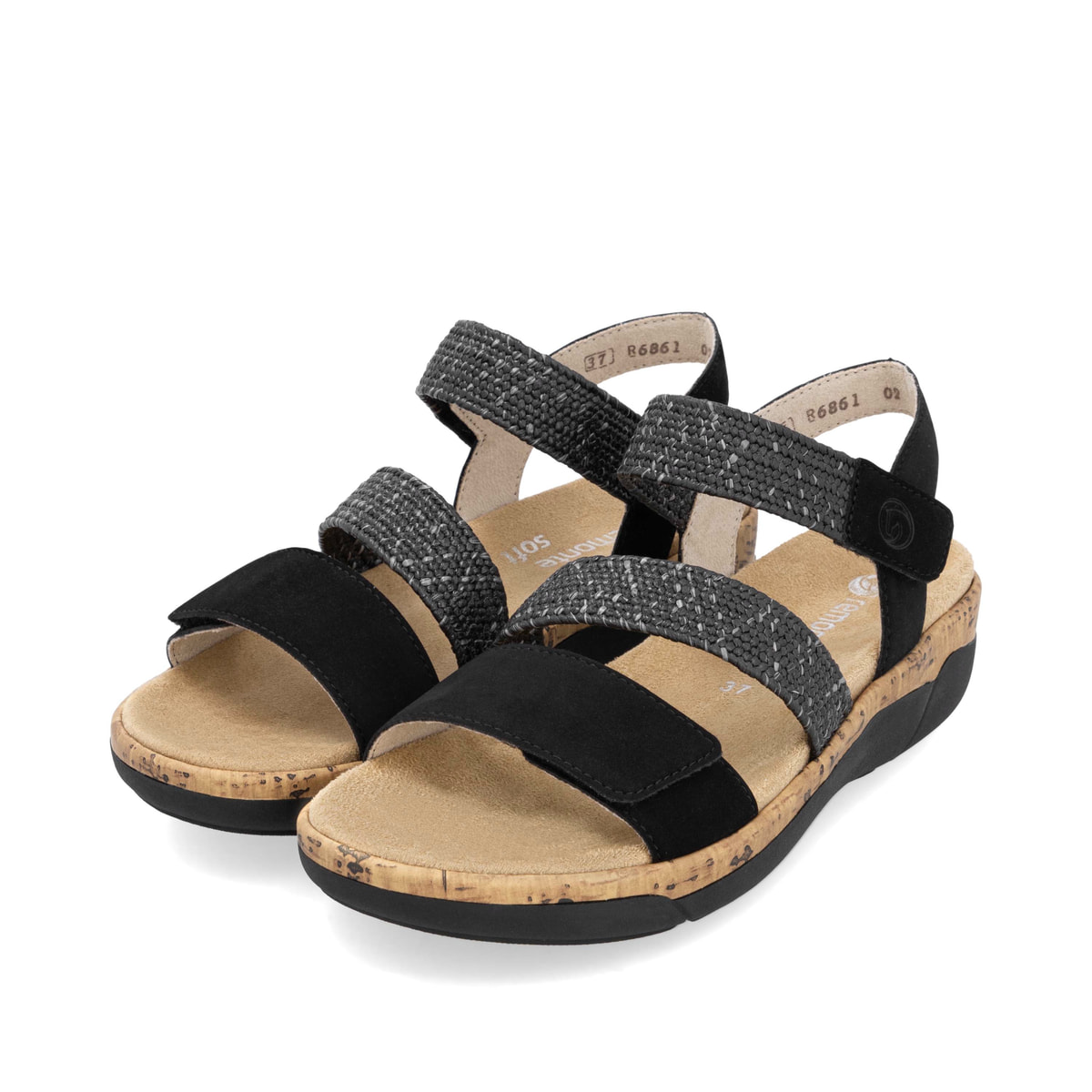 Remonte Damen Riemchensandalen - Schwarz