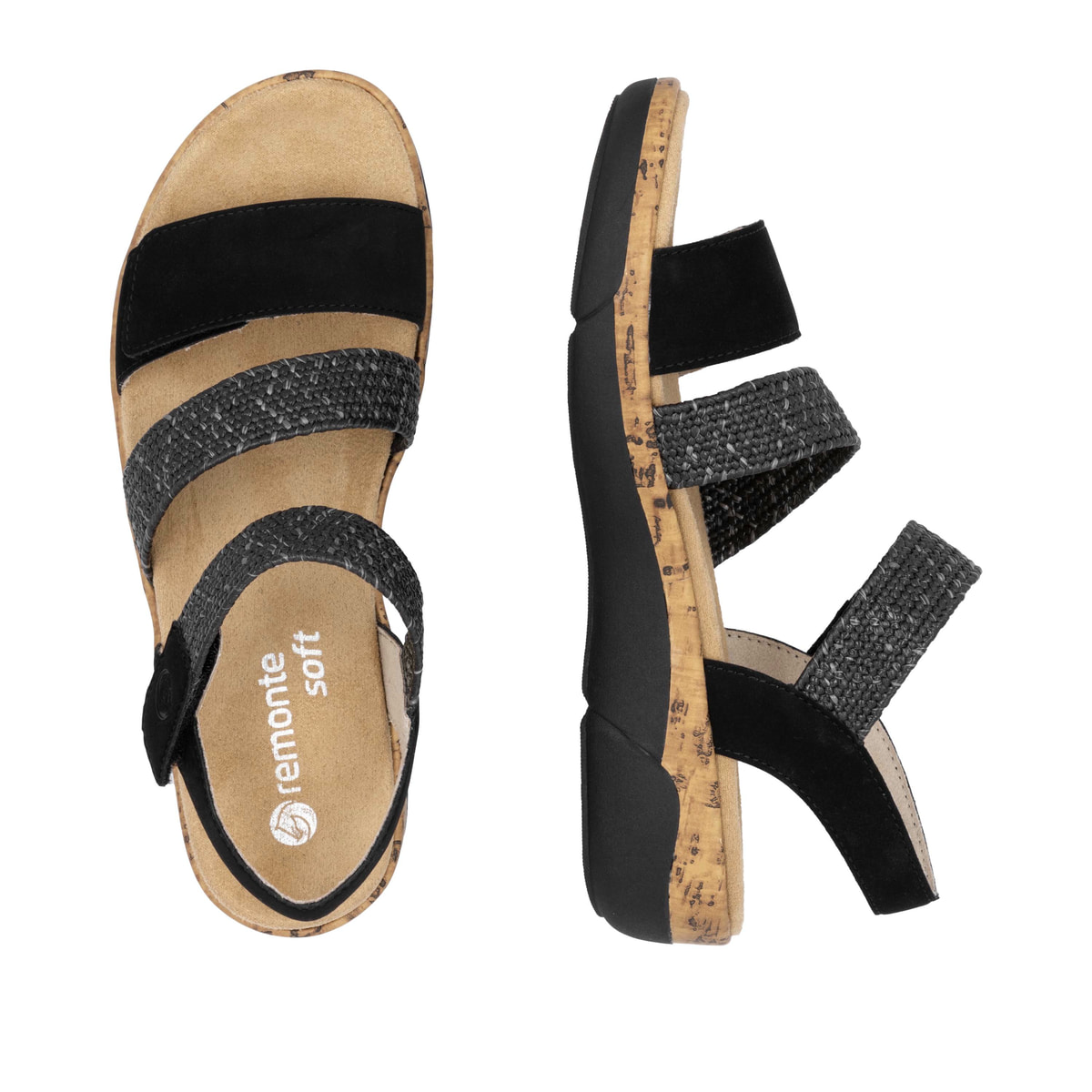 Remonte Damen Riemchensandalen - Schwarz