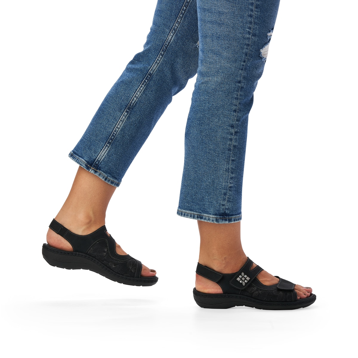 Remonte Damen Riemchensandalen - Schwarz